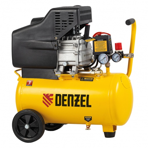 Компрессор Denzel DC1500/24, прямой привод, 1.5 кВт, 24 литра, 220 л/мин